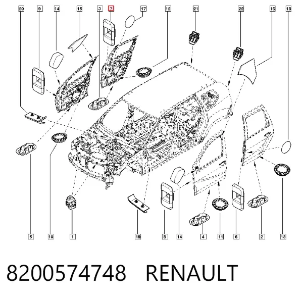 Tapón del tope de puerta 8200574748 Renault (RVI)