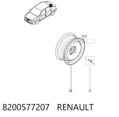 Rin de acero estampado RENAULT 8200577207