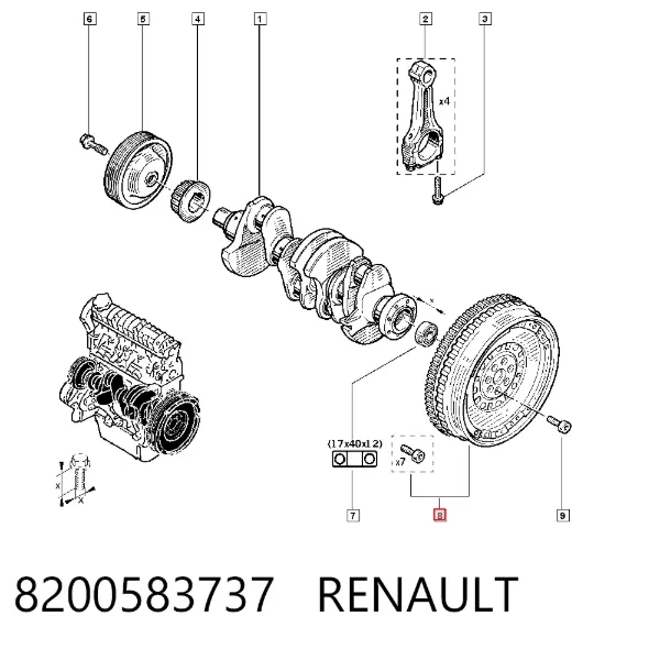 Volante motor 8200583737 Renault (RVI)