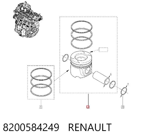 Pistón 8200584249 Renault (RVI)