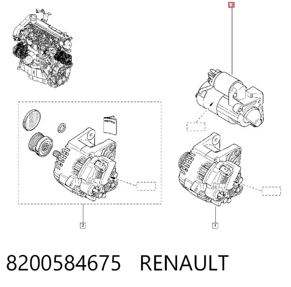 Motor de arranque 8200584675 Renault (RVI)