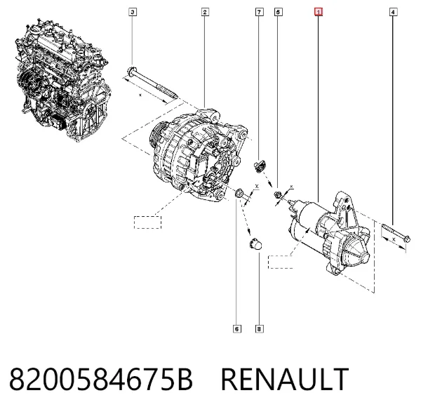 Motor de arranque 8200584675B Renault (RVI)