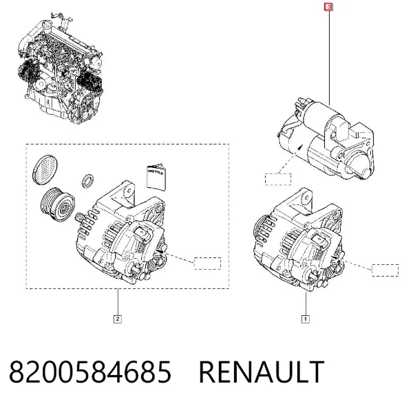 Motor de arranque 8200584685 Renault (RVI)