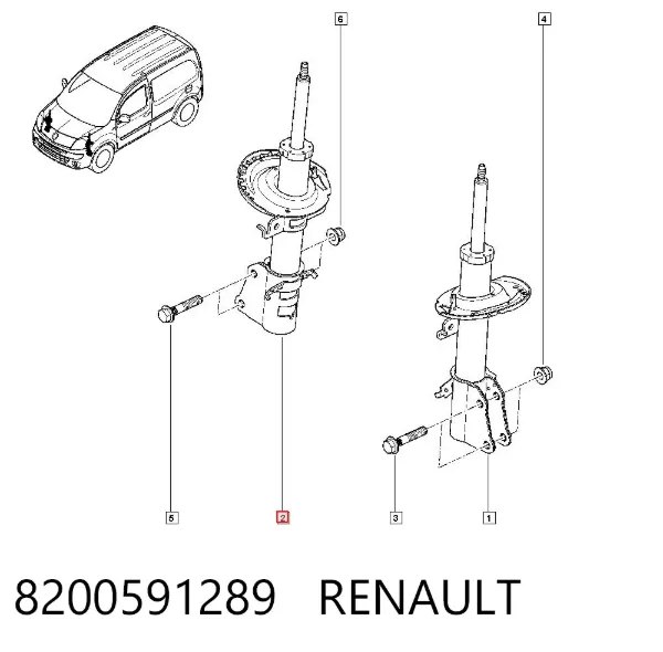 Amortiguador 8200591289 Renault (RVI)