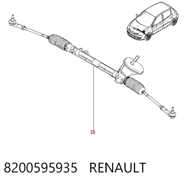 Cremallera de dirección 8200595935 Renault (RVI)