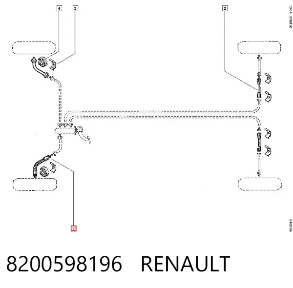 Latiguillos de freno delantero 8200598196 Renault (RVI)