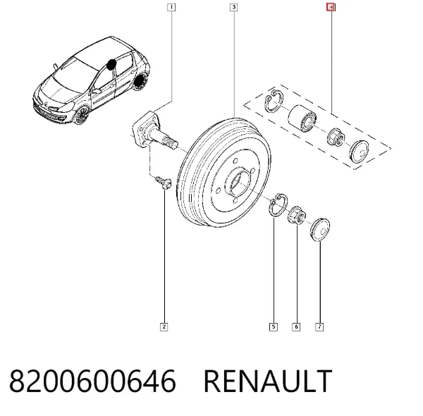 Cojinete de rueda 8200600646 Renault (RVI)