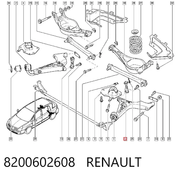Bieleta estabilizadora trasera izquierda 8200602608 Renault (RVI)