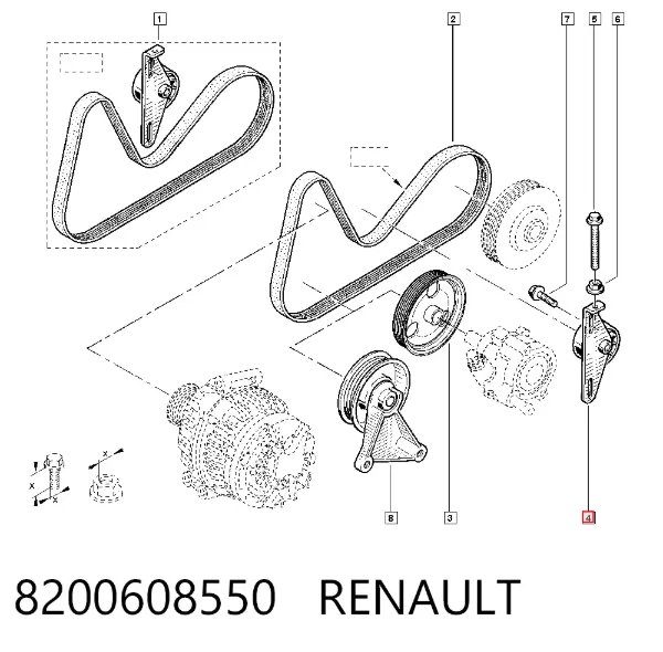 Tensor de correa poli V 8200608550 Renault (RVI)