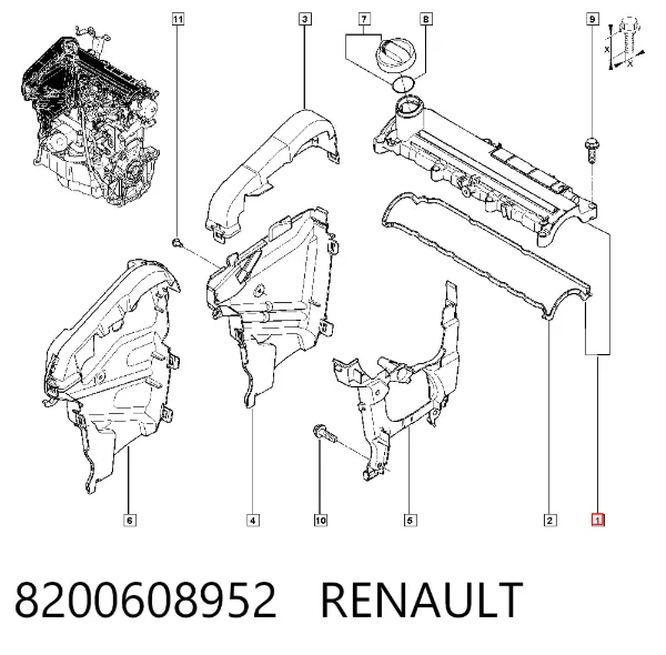 Tapa de balancines 8200608952 Renault (RVI)