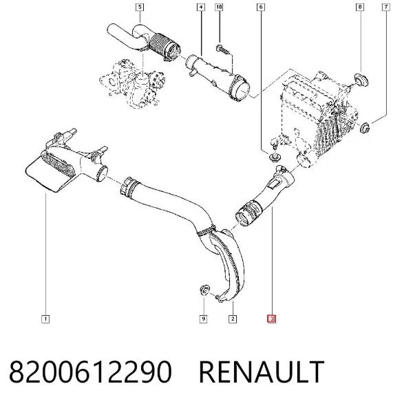 Tubo flexible de aspiración 8200612290 Renault (RVI)
