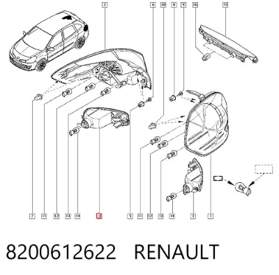 Luz trasera de parachoques derecha RENAULT 8200612622