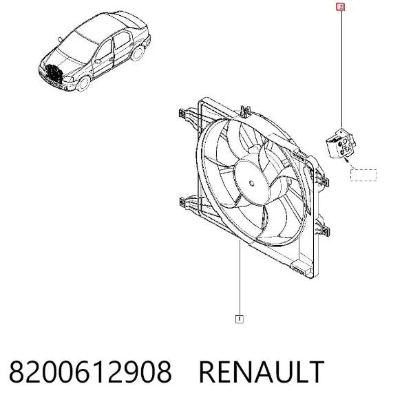 Relé ventilador 8200612908 Renault (RVI)