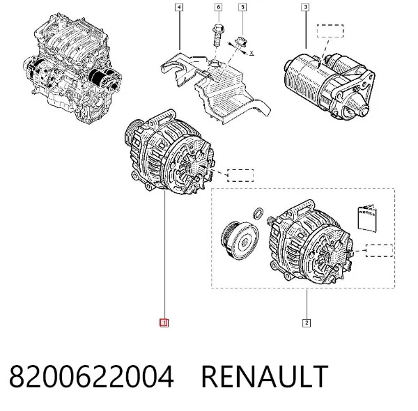 Alternador 8200622004 Renault (RVI)