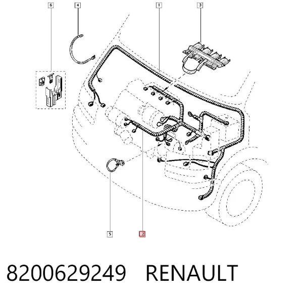 Sensor de temperatura de gases de escape antes de la turbina 8200629249 Renault (RVI)