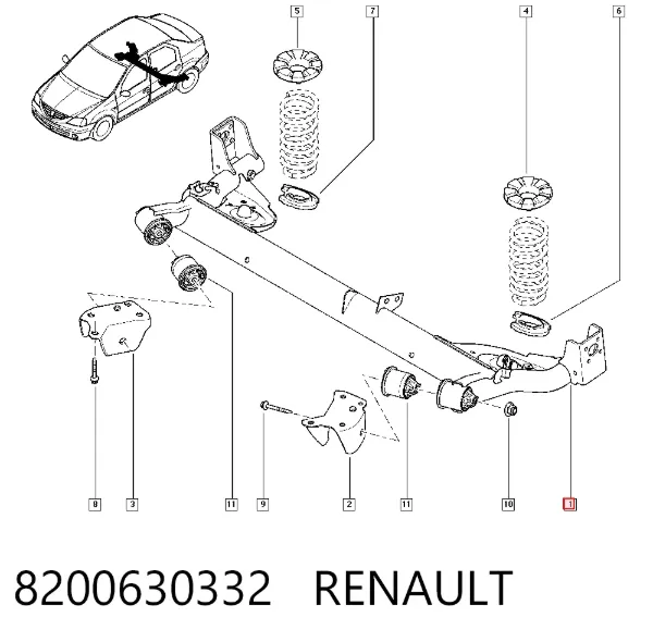 Puente trasero 8200630332 Renault (RVI)