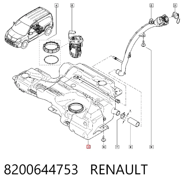 Depósito de gasolina 8200644753 Renault (RVI)