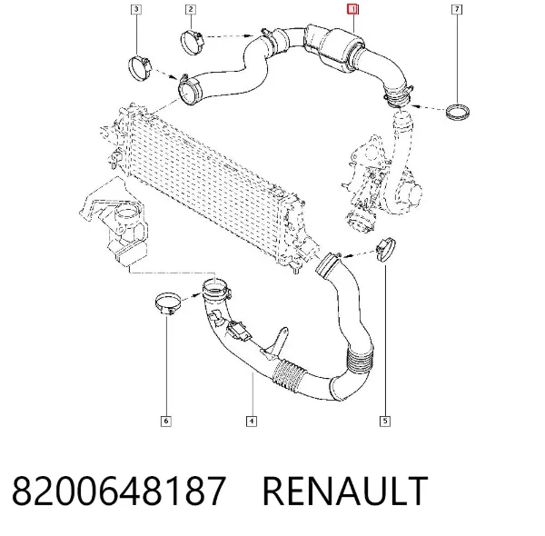Tubo intercooler 8200648187 Renault (RVI)