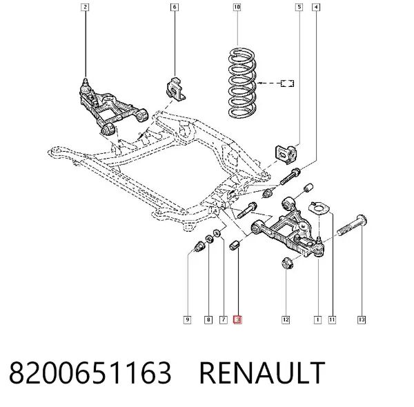 Silentblock del brazo de suspensión 8200651163 Renault (RVI)