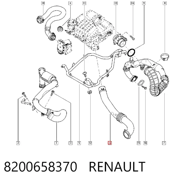 Tubo flexible de aspiración 8200658370 Renault (RVI)