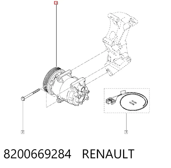Compresor de aire acondicionado 8200669284 Renault (RVI)