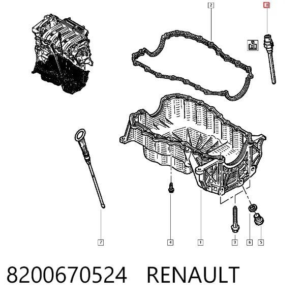 Sensor de nivel de aceite 8200670524 Renault (RVI)