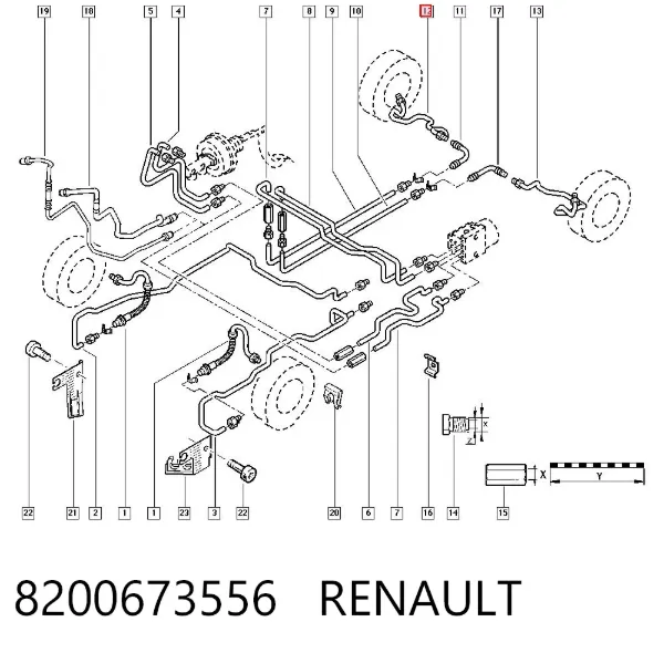 Latiguillos de freno trasero derecho 8200673556 Renault (RVI)