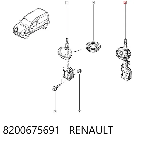 Amortiguador 8200675691 Renault (RVI)