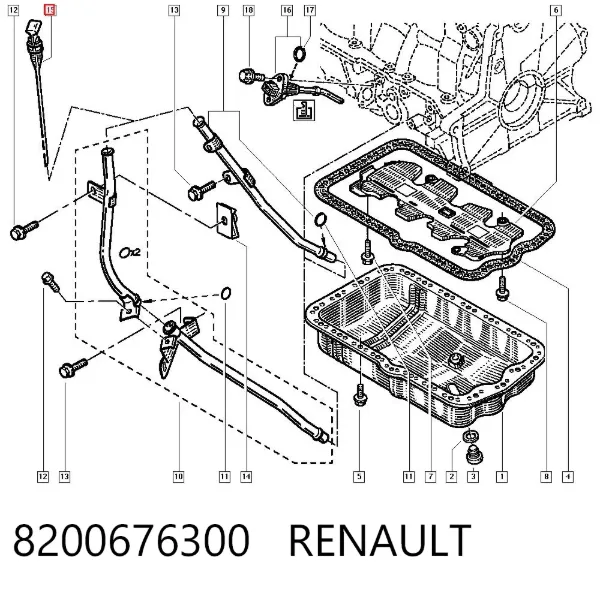 Varilla de aceite 8200676300 Renault (RVI)
