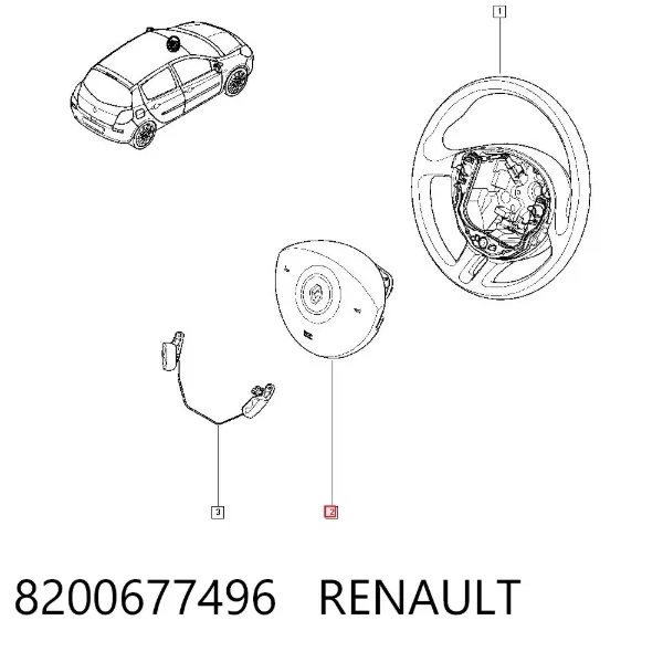 Airbag de volante 8200677496 Renault (RVI)