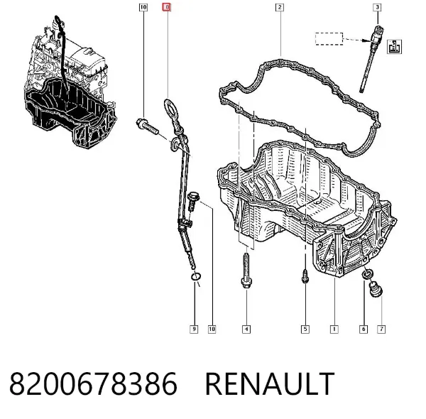 Varilla de aceite 8200678386 Renault (RVI)