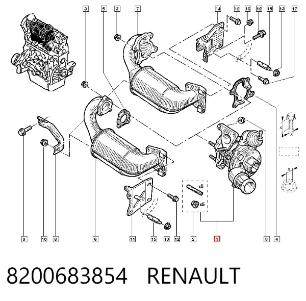 Turbocompresor 8200683854 Renault (RVI)