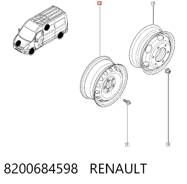 Llantas de acero (Estampado) 8200684598 Renault (RVI)