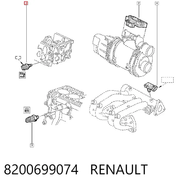 Sensor de temperatura 8200699074 Renault (RVI)