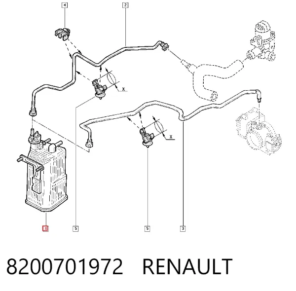 Filtro de carbón activado 8200701972 Renault (RVI)