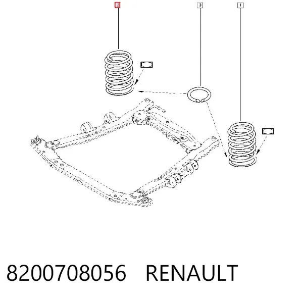 Muelle delantero 8200708056 Renault (RVI)