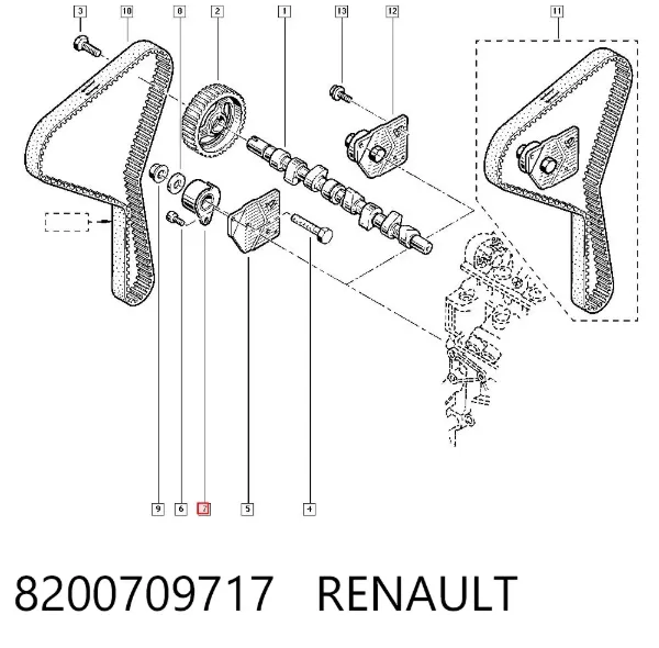 Tensor, correa de distribucion 8200709717 Renault (RVI)
