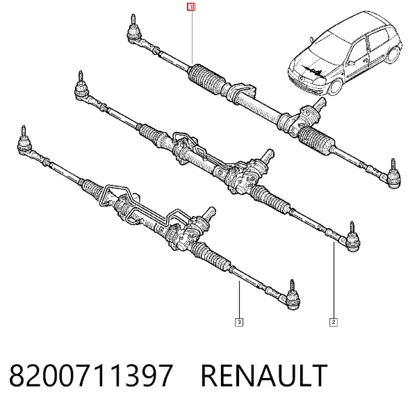 Cremallera de dirección 8200711397 Renault (RVI)