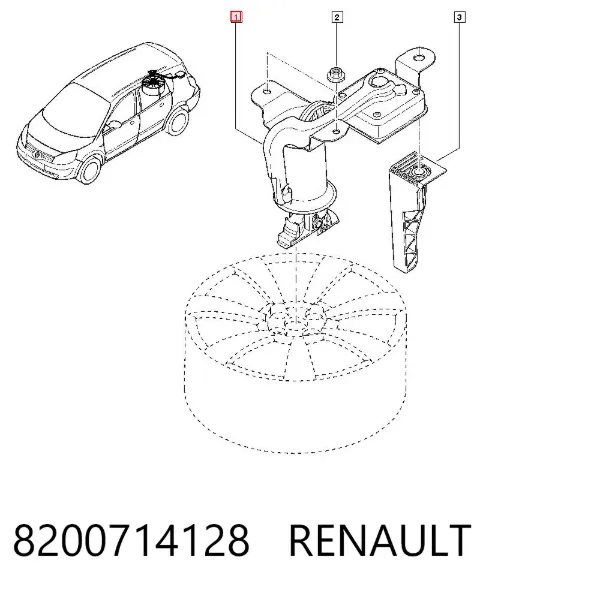 Cabrestante de rueda de repuesto 8200714128 Renault (RVI)