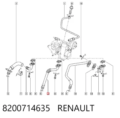 Tubo de drenaje de aceite de turbocompresor RENAULT 8200714635