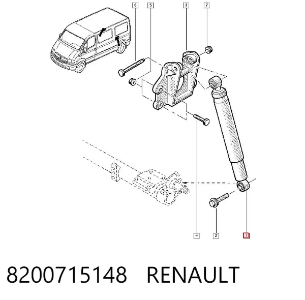 Amortiguador trasero 8200715148 Renault (RVI)