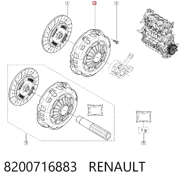 Plato de presión de embrague 8200828447 Nissan/Infiniti