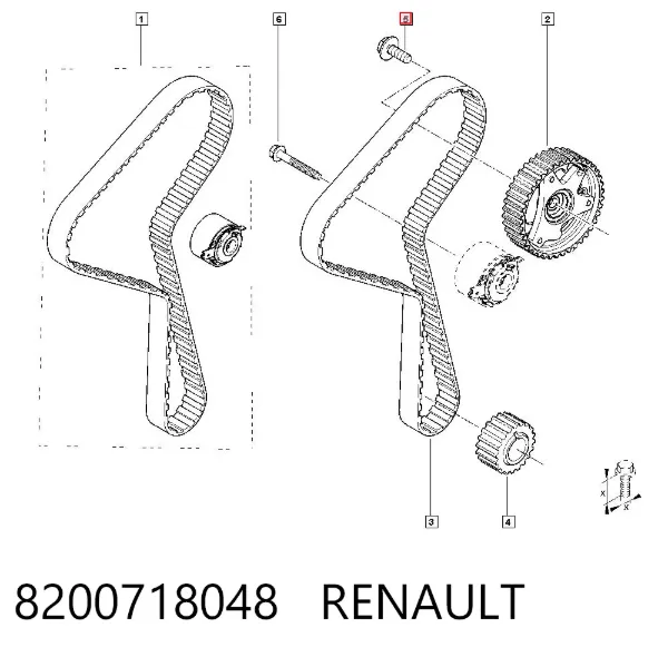 Tornillo (tuerca) de sujeción 8200718048 Renault (RVI)