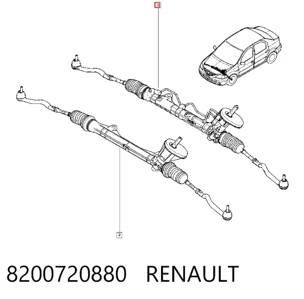 Cremallera de dirección 8200720880 Renault (RVI)