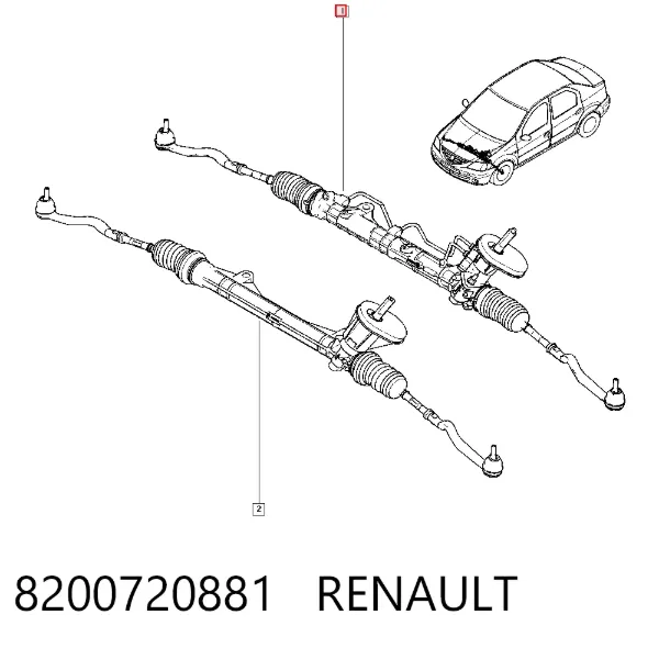 Cremallera de dirección 8200720881 Renault (RVI)