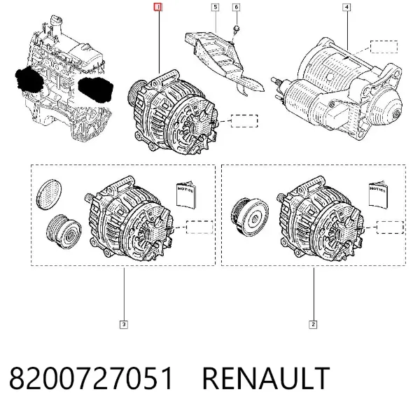 Alternador 8200727051 Renault (RVI)