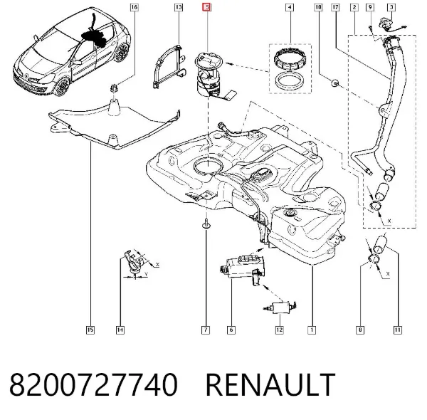 Bomba de gasolina 8200727740 Renault (RVI)