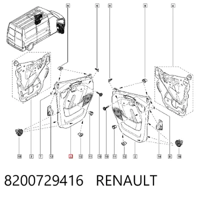 Guarnecido interior de puerta delantera izquierda RENAULT 8200729416