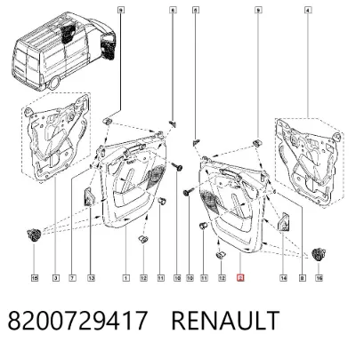 Guarnecido interior de puerta delantera derecha RENAULT 8200729417