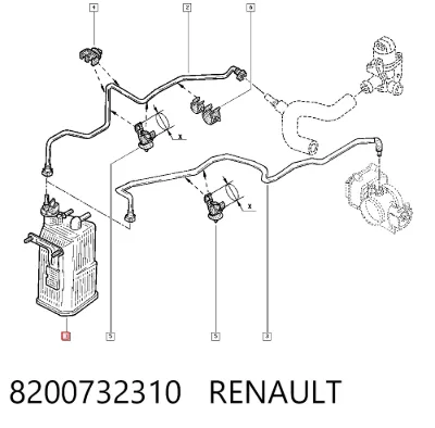 Absorbedor de vapores de combustible RENAULT 8200732310